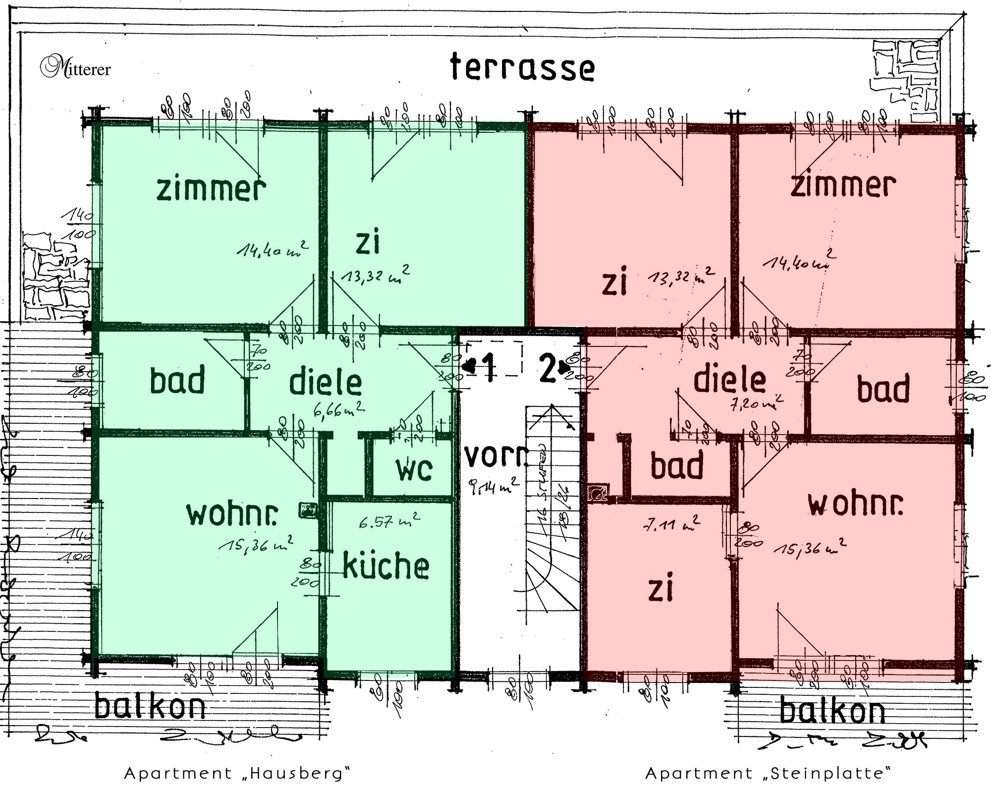 Grundriss Plan Ferienwohnungen