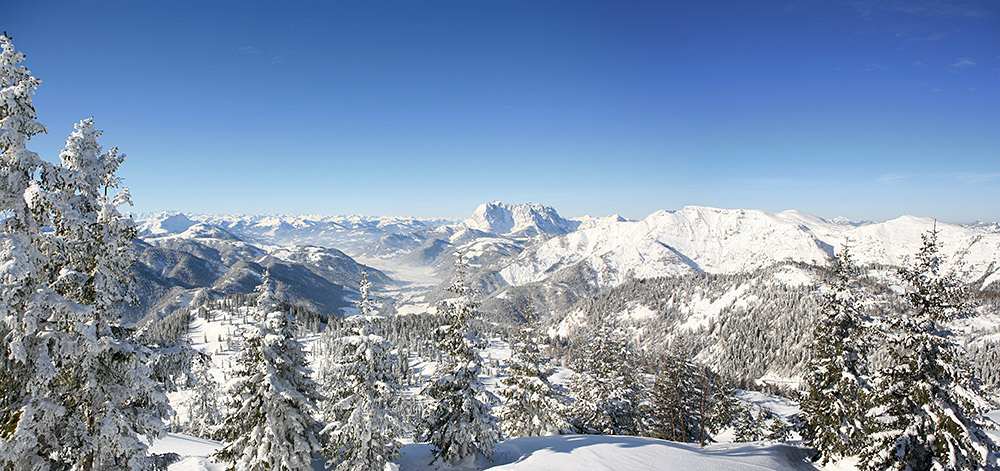 Panorama Steinplatte Winter Wilder Kaiser